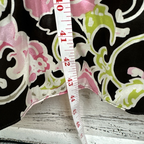 Tahari Arthur S. Levine Pink Floral Silk Blend‎ Dress Brown Trim [Size 12] - Picture 5 of 8